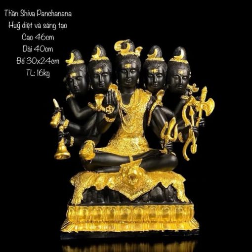 TƯỢNG THẦN SHIVA PANCHANANA BẰNG ĐỒNG