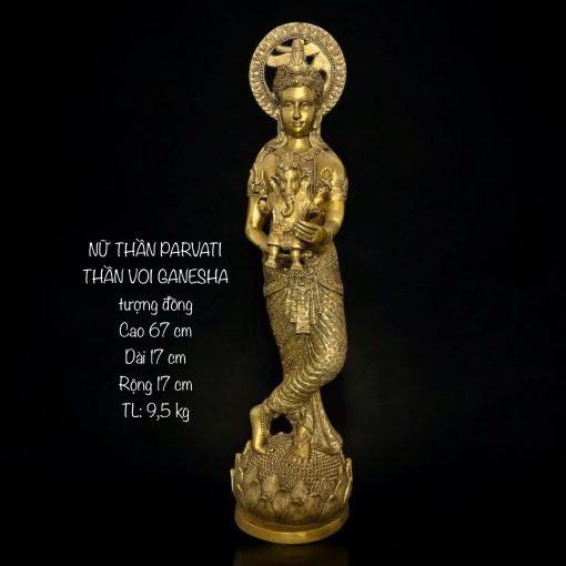 Tượng nữ thần parvati bằng đồng