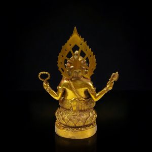 a gold statue of a god