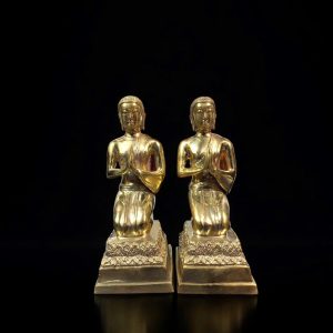 Tượng Đồng Tôn Giả Xá Lợi Phất a pair of gold statues
