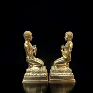 Tượng Đồng Tôn Giả Xá Lợi Phất a pair of gold statues