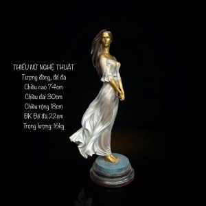 TƯỢNG ĐỒNG THIẾU NỮ VÁY TRẮNG