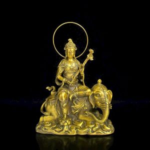 Bộ Tượng Phật Văn Thù Sư Lợi & Phổ Hiền Bồ Tát Bằng Đồng