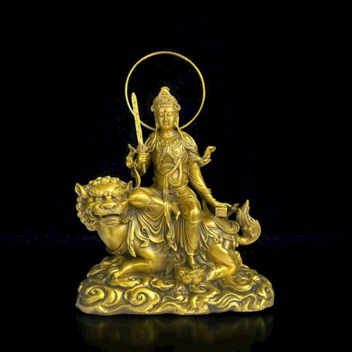 Bộ Tượng Phật Văn Thù Sư Lợi & Phổ Hiền Bồ Tát Bằng Đồng