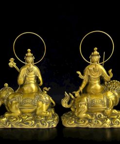 Bộ Tượng Phật Văn Thù Sư Lợi & Phổ Hiền Bồ Tát Bằng Đồng