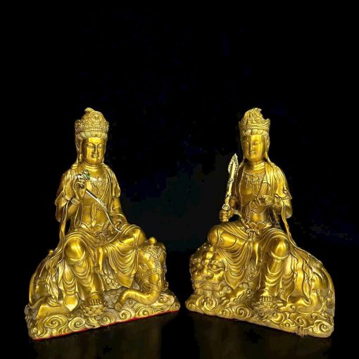 Tượng Đồng Phật Văn Thù Sư Lợi – Phổ Hiền Bồ Tát