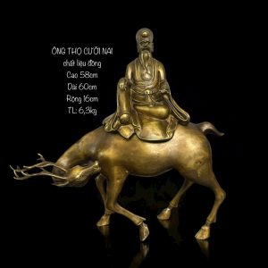 TƯỢNG ÔNG THỌ CƯỠI NAI BẰNG ĐỒNG TƯỢNG ÔNG THỌ CƯỠI NAI BẰNG ĐỒNG