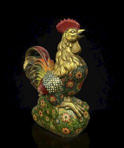 TƯỢNG ĐỒNG PHÁP LAM GÀ TRỐNG NGŨ SẮC