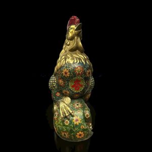 TƯỢNG ĐỒNG PHÁP LAM GÀ TRỐNG NGŨ SẮC
