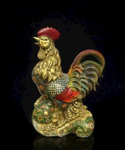 TƯỢNG ĐỒNG PHÁP LAM GÀ TRỐNG NGŨ SẮC