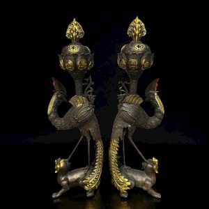Lư Xông Trầm Song Hạc bằng đồng Lư Xông Trầm Song Hạc bằng đồng